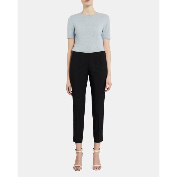 Theory Belisa Black Ankle Dressy Trouser Pants Size 6 - Picture 1 of 9